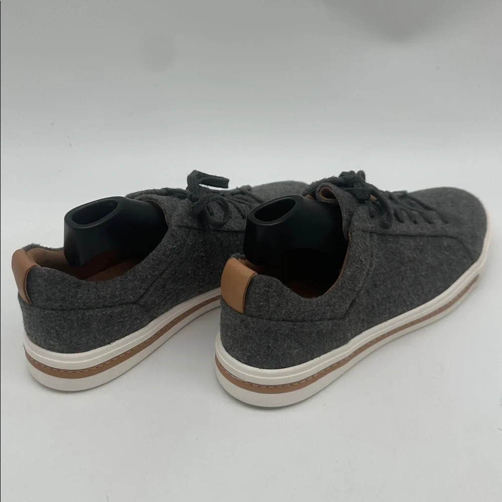 CLARKS Un Maui Shoes Lace Sneakers Women Size 6 Gray Contoured Comfort Wool